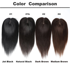 150% Density Human Hair Topper Silicon Skin Base Hairpieces with PU around  Remy Hair Silky Straight Skin Top Hair Toupee