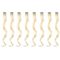 20 Inch Colourful Curly Wavy Party Highlights Clip in Synthetic Hairpieces 8 Pack Curly Colored Hair Extensions for Women