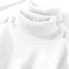 Men's Turtleneck Sweater Knitted Breathable Warm Rollneck Sweatshirts Vintage Pullover Solid Color Jumper Slim Fit Sweater