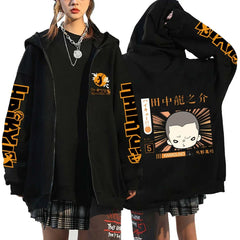 Haikyuu Japan Anime Zip Up Hoodie Karasuno High School Hooded Men Women Sweatshirts Harajuku Autumn Winter Zipper Pullover