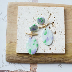 Trendy Fashion Rose Floral Dangle Pendant Enamel With Metal Parts Handmade Polymer Clay Earrings Sets Women's Accessories Gifts