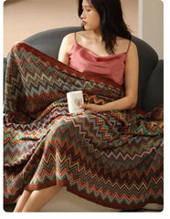 Knitted Blankets Bohemian Plaid Throw Blanket Sofa Cover With Tassels Travel Leisure Bed Cover Blanket boho Bedspread