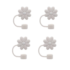 Flower Straw Covers Toppers for Stanley Cups 30&40 Oz Tumbler Accessories 4PCS Silicone Straw Caps 10mm 0.4in Straws