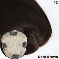 150% Density Human Hair Topper Silicon Skin Base Hairpieces with PU around  Remy Hair Silky Straight Skin Top Hair Toupee