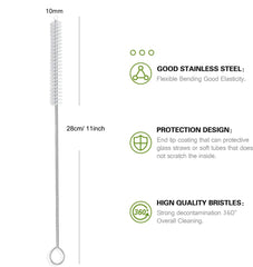 Straw Cleaner Brush ,6Pcs Reusable Extra Long Straw Cleaner for 40/30/20 oz Stanley Mug, 10mm Wide Drinking Straw Cleaning Brush