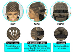 Synthetic HD Lace Front Box Braided Wigs Cornrow Knotless Box Braided Wig with Baby Hair Crochet Hair for Black Women