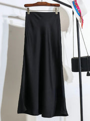 Acetic Satin Fishtail Skirt