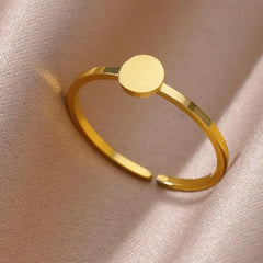 Stainless Steel Rings for Women Aesthetic Heart Gold Color Wedding Ring Vintage Waterproof Wedding Jewelry Prom Accessories Gift