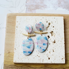 Trendy Fashion Rose Floral Dangle Pendant Enamel With Metal Parts Handmade Polymer Clay Earrings Sets Women's Accessories Gifts