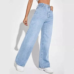 Women Mom Jeans Denim Y2k Pants Wide Leg Long Pant High Waist Loose Casual Straight Trousers Elegant Streetwear Autumn Winter