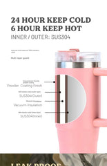 Taishuo Giant Vacuum Cup Cup with Straw Large Capacity Office Cup 2025 New Arrival Vacuum Cup Large Ice Cup