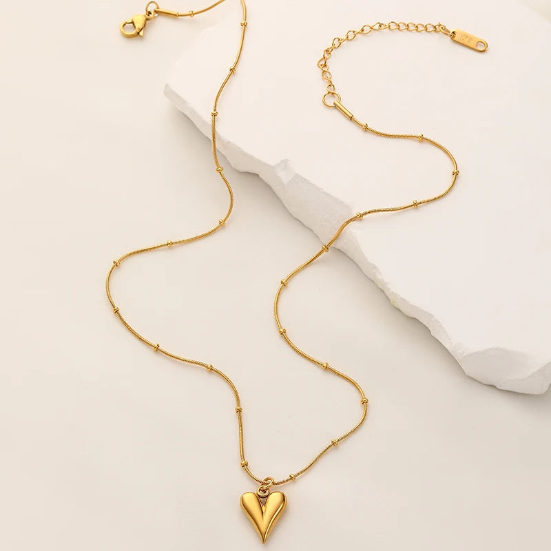Ramos Temperament Heart Pendant   Necklace
