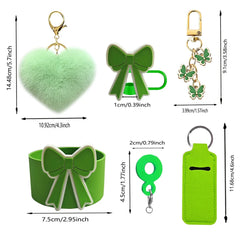 6Pcs Accessory Set For Stanley Cup Water Bottle Handle Strap Straw Cap Protect Bottom Cover Charms Pendant Keychain Decoration