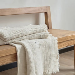 Soft Cotton Blankets Four Layers Of Gauze Sofa Cover Throw Blanket with Tassel Office home Decorative all season
