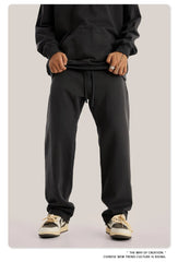 ZODF New 2025 Autumn Men's 445GSM Sweatpants Unisex High Street Soft Knitted Straight Pants Brand Streetwears Tracksuits HY0382