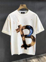 Supzoom New Arrival Summer High Street Splash Ink Printing Neutral O-neck Casual Heavy Texture Cotton Ins Loose Men T shirt