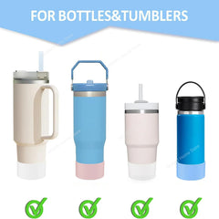 3Pcs Bow Straw Cap Covers Toppers Accessories for Stanley Cups Reusable Cute Silicone Straw Tips Water Bottle Protective Boot