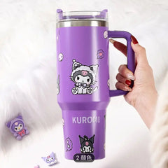 Stanley 40oz1200ml handle car mug mug with straw car ice cream mug cartoon kt cat cup.
