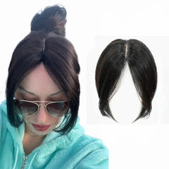 Body Wavy Brazilian Human Hair Toppers 25cm Clip In Hairpieces Extensions Increase Hair Volume for Women Mild Light Brown Remy