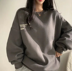 2024 Spring Autumn Women Sweatshirts Long Sleeve Oversized Hoodies Casual Letter Print Loose Pullovers Tops Harajuku Streetwear