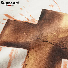 Supzoom New Arrival Summer High Street Splash Ink Printing Neutral O-neck Casual Heavy Texture Cotton Ins Loose Men T shirt