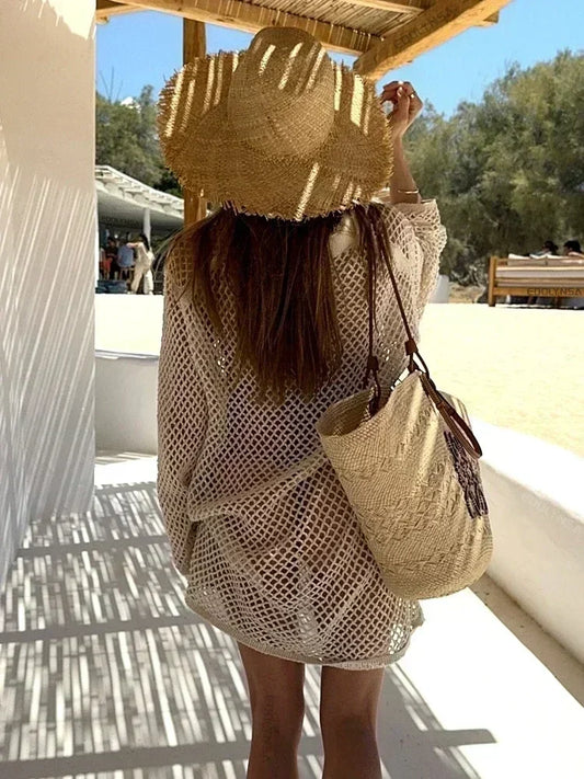 Solid Colour  Sexy  Beach Cover Up