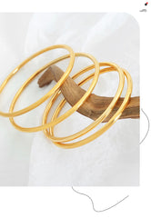 5pcs/set Stainless Steel Bracelet Bangles For Women 18K Gold Plated Waterproof No Tarnish Women's Minimalist Bracelets Bangle