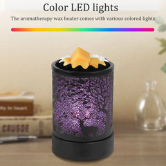 Wax Melter Metal Wax Warmer Night Lamp Electric Wax Burner with Colorful LED Light Plug-in Aromatherapy Candle Burner Decorative