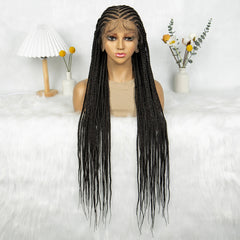 Synthetic HD Lace Front Box Braided Wigs Cornrow Knotless Box Braided Wig with Baby Hair Crochet Hair for Black Women
