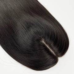 150% Density Human Hair Topper Silicon Skin Base Hairpieces with PU around  Remy Hair Silky Straight Skin Top Hair Toupee