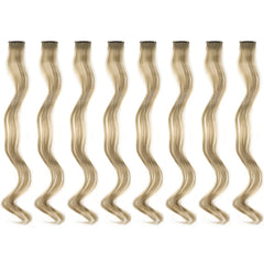20 Inch Colourful Curly Wavy Party Highlights Clip in Synthetic Hairpieces 8 Pack Curly Colored Hair Extensions for Women