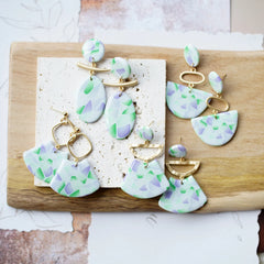 Trendy Fashion Rose Floral Dangle Pendant Enamel With Metal Parts Handmade Polymer Clay Earrings Sets Women's Accessories Gifts