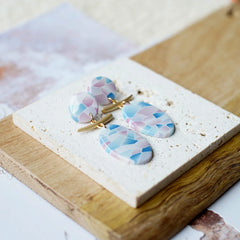 Trendy Fashion Rose Floral Dangle Pendant Enamel With Metal Parts Handmade Polymer Clay Earrings Sets Women's Accessories Gifts