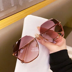 Ladies  Polygonal Metal Sunglasses