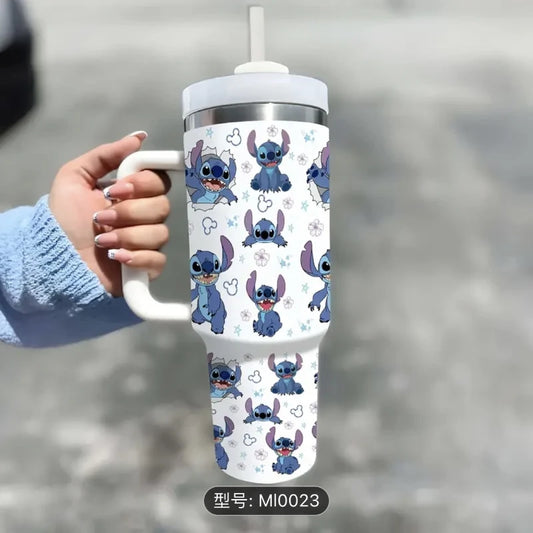 Stanley 40oz1200ml handle car mug mug with straw car ice cream mug cartoon kt cat cup.