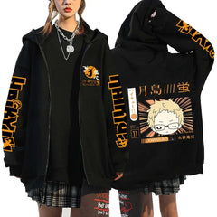 Haikyuu Japan Anime Zip Up Hoodie Karasuno High School Hooded Men Women Sweatshirts Harajuku Autumn Winter Zipper Pullover