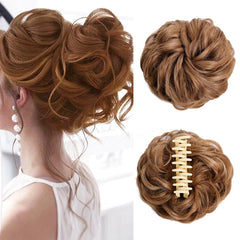 Messy Hair Bun Hair Scrunchies Extension Curly Wavy Messy Synthetic Chignon Fake Updo Hairpieces For Women Girls
