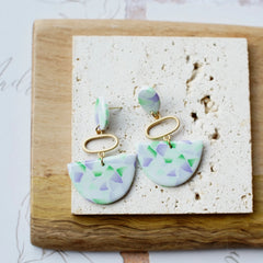 Trendy Fashion Rose Floral Dangle Pendant Enamel With Metal Parts Handmade Polymer Clay Earrings Sets Women's Accessories Gifts