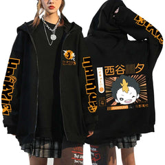 Haikyuu Japan Anime Zip Up Hoodie Karasuno High School Hooded Men Women Sweatshirts Harajuku Autumn Winter Zipper Pullover