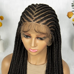 Synthetic HD Lace Front Box Braided Wigs Cornrow Knotless Box Braided Wig with Baby Hair Crochet Hair for Black Women