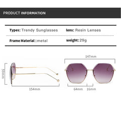 Ladies  Polygonal Metal Sunglasses