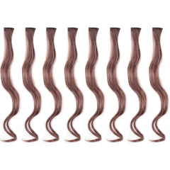 20 Inch Colourful Curly Wavy Party Highlights Clip in Synthetic Hairpieces 8 Pack Curly Colored Hair Extensions for Women