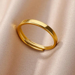 Stainless Steel Rings for Women Aesthetic Heart Gold Color Wedding Ring Vintage Waterproof Wedding Jewelry Prom Accessories Gift