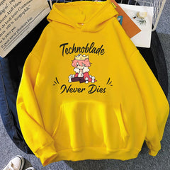 Dream SMP Game Crewneck Hoodie Retro Style Technoblade Never Dies Print Sweatshirt Funny Cartoon Tops Women/Men Kawaii Hoodies
