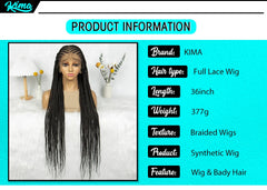 Synthetic HD Lace Front Box Braided Wigs Cornrow Knotless Box Braided Wig with Baby Hair Crochet Hair for Black Women