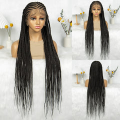 Synthetic HD Lace Front Box Braided Wigs Cornrow Knotless Box Braided Wig with Baby Hair Crochet Hair for Black Women