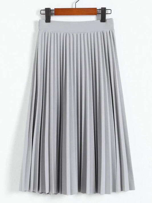 Solid Color Half Length Elastic Skirt