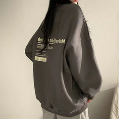 2024 Spring Autumn Women Sweatshirts Long Sleeve Oversized Hoodies Casual Letter Print Loose Pullovers Tops Harajuku Streetwear