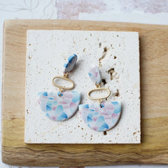 Trendy Fashion Rose Floral Dangle Pendant Enamel With Metal Parts Handmade Polymer Clay Earrings Sets Women's Accessories Gifts