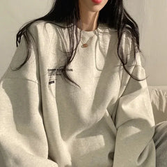 2024 Spring Autumn Women Sweatshirts Long Sleeve Oversized Hoodies Casual Letter Print Loose Pullovers Tops Harajuku Streetwear